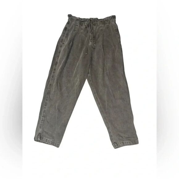 NWT women’s FREE PEOPLE BOHO moss green Margate Pleated Trouser SIZE large - Picture 4 of 8